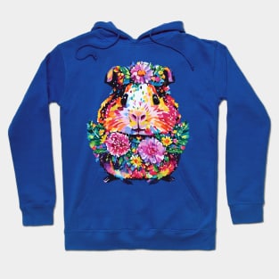 Guinea Pig with Flowers Colorful Doodle Hoodie